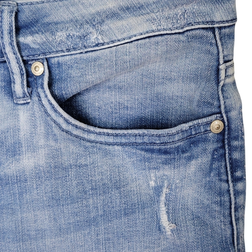 Seven7 Jean Shorts Women Size 8 Slightly Distressed Denim Bermuda Stretch - Picture 4 of 14